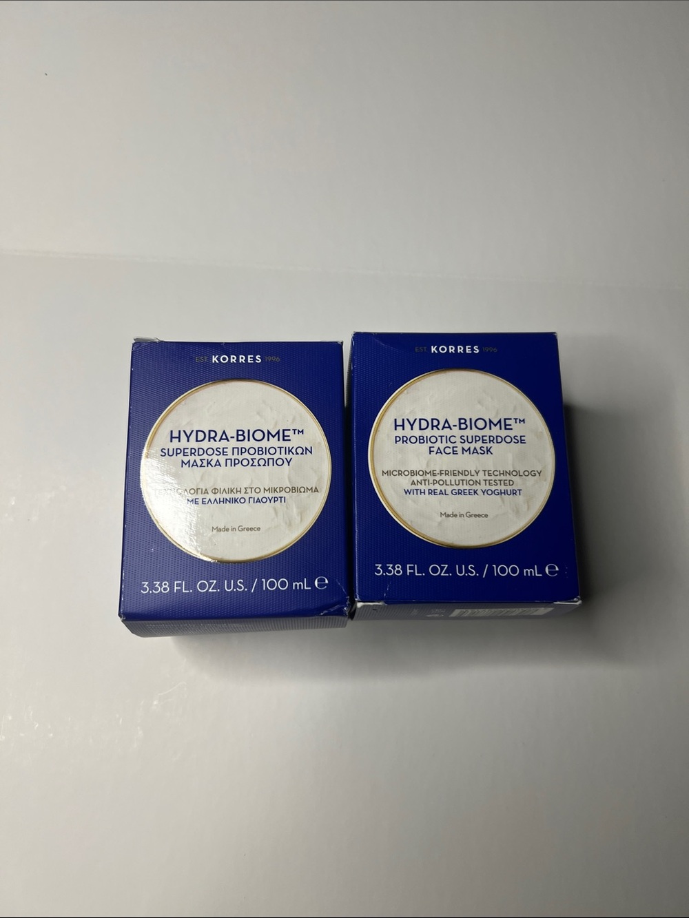 NWT Korres Hydra-Biome Probiotic Superdose Face Mask - set of 2 100ml unopened